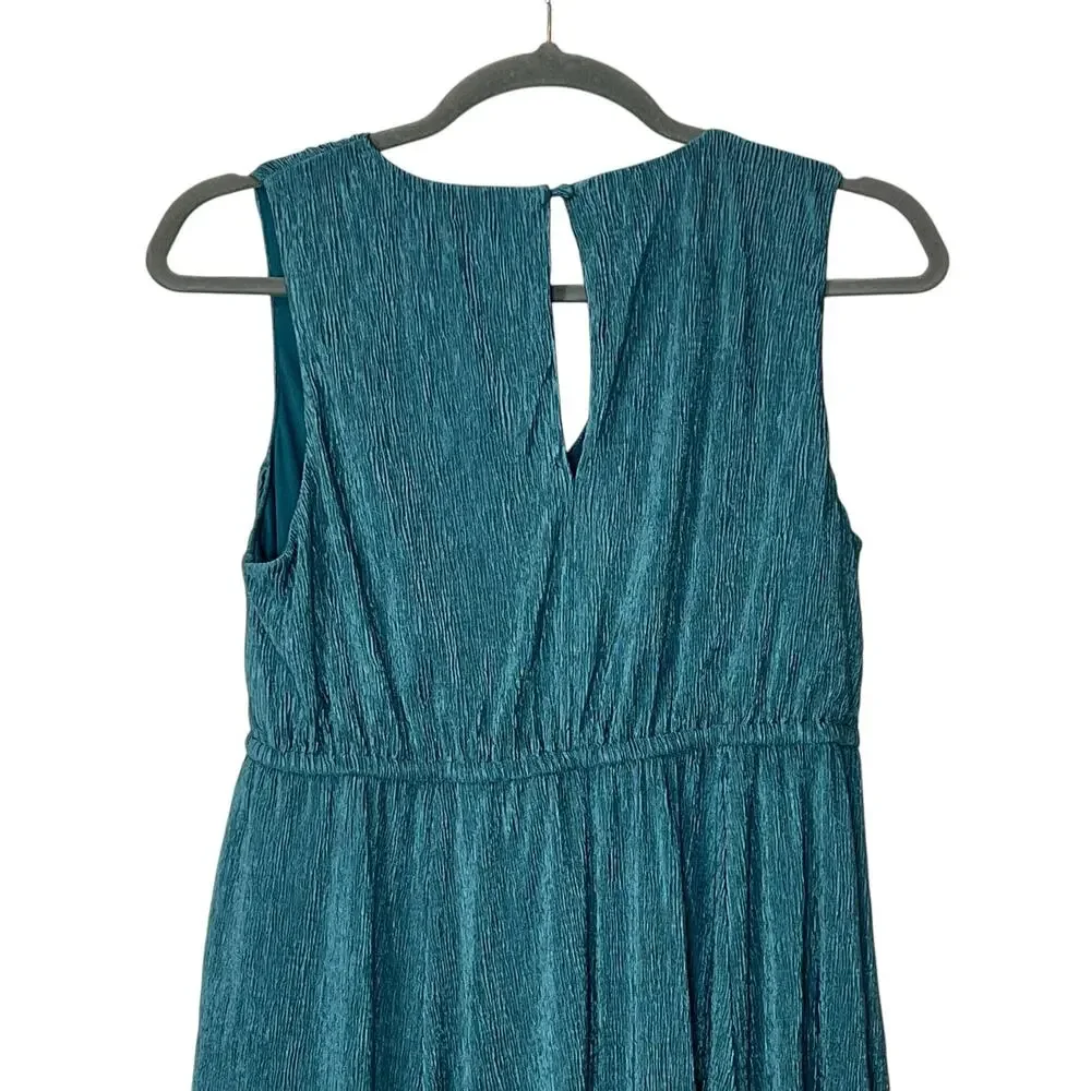Torrid Crinkle Knit Surplice Midi Skater Dress Pine Green Plus Size Women 2X - Picture 6 of 8